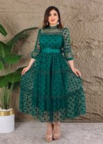 ⁦فستان سهرة ثلثيني دنتيل ناعم R0207⁩ - الصورة ⁦7⁩