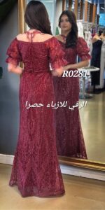 فستان سهرة قصة سمكة R0281 خمري - الصورة 6